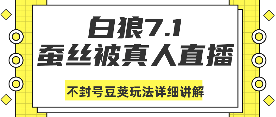 白狼敢死队最新抖音课程：蚕丝被真人直播不封号豆荚（dou+）玩法详细讲解-温暖资源库