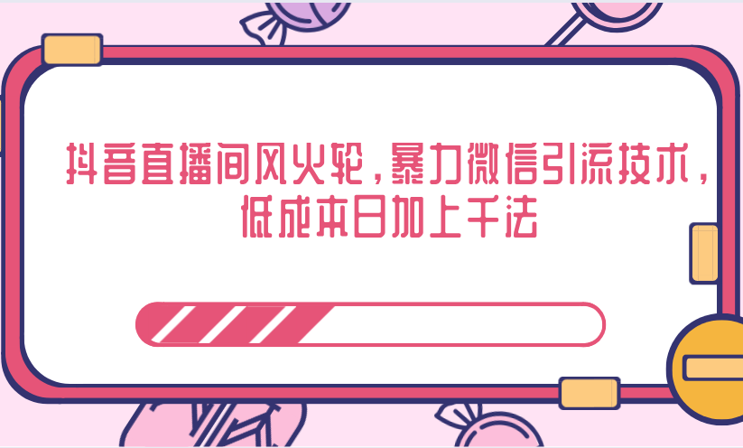 抖音直播间风火轮，暴力微信引流技术，低成本日加上千法-温暖资源库