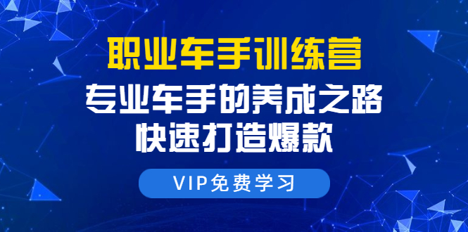 职业车手训练营：专业车手的养成之路，快速打造爆款（8节-无水印直播课）-温暖资源库