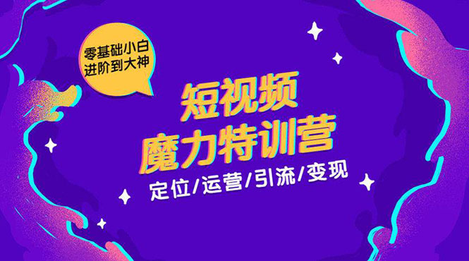 零基础小白进阶到大神《短视频魔力特训营》定位-运营-引流-变现-温暖资源库