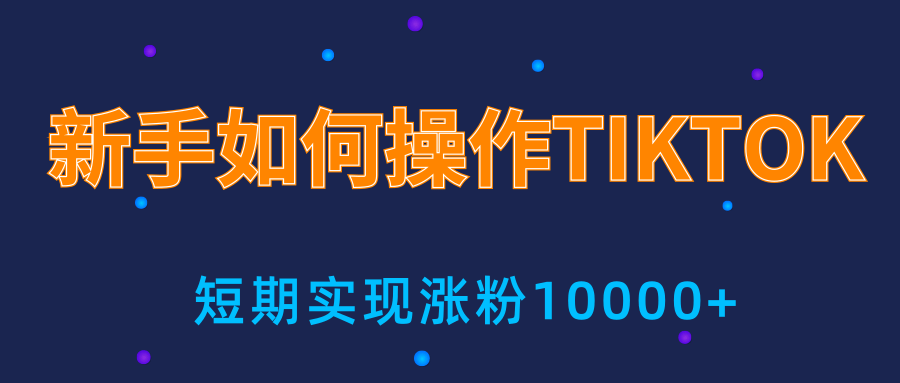 新手小白操作TIKTOK，3天从0到10000粉丝撸美金实战分享-温暖资源库