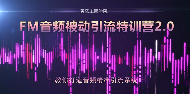 黄岛主·FM音频引流特训营2.0：独家引流模式，单账号50W+播放量，轻松变现-温暖资源库