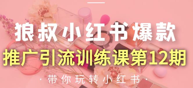狼叔小红书爆款推广引流训练课第12期，手把手带你玩转小红书-温暖资源库