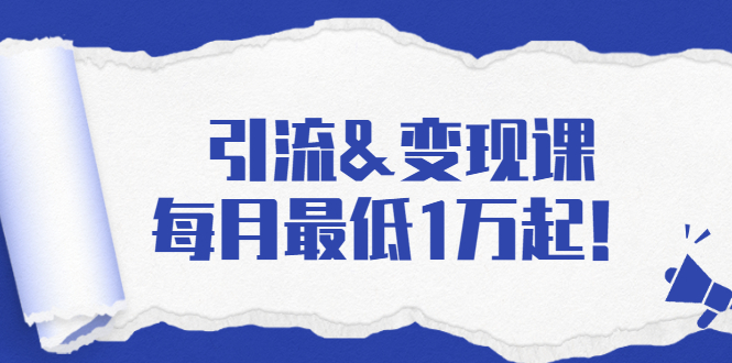 引流&变现课：分享一整套流量方法以及各个渠道收入，每月最低1万起！-温暖资源库