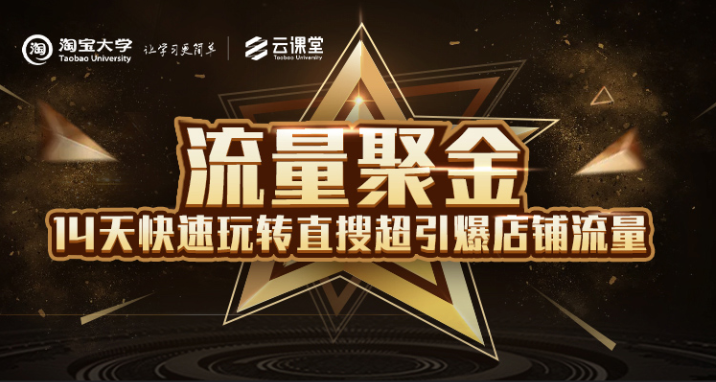 淘宝大学：流量聚金14天快速玩转直搜，超引爆店铺流量，价值8800元-温暖资源库