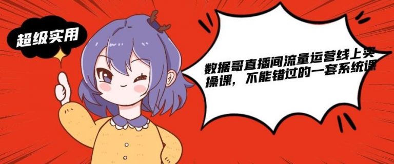 数据哥直播间流量运营线上实操课，不能错过的一套系统课-温暖资源库