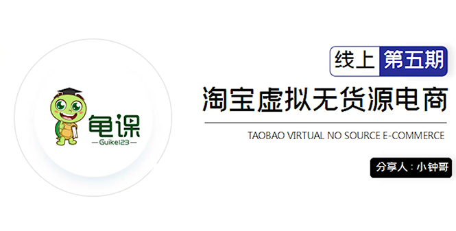 龟课·淘宝虚拟无货源电商5期，全程直播 现场实操，一步步教你轻松实现躺赚-温暖资源库