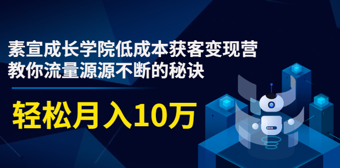 素宣成长学院低成本获客变现营，教你流量源源不断的秘诀，轻松月入10万-温暖资源库