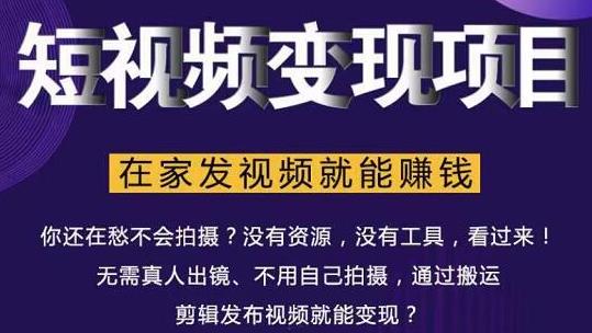 在家也能操作的短视频赚钱项目，无需真人，不用拍摄，纯搬运月入2到5万-温暖资源库