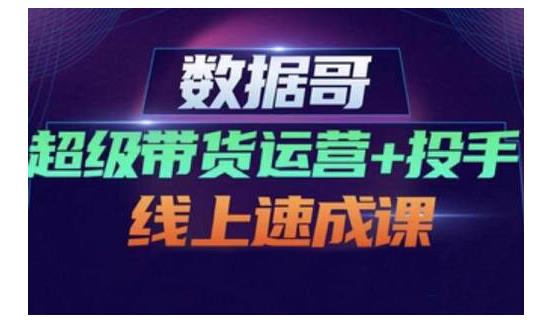 数据哥·超级带货运营+投手线上速成课，快速提升运营和熟悉学会投手技巧-温暖资源库