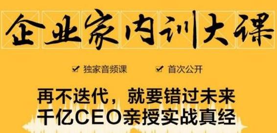 企业家内训大课，未来企业必学经验，价值1299元-温暖资源库