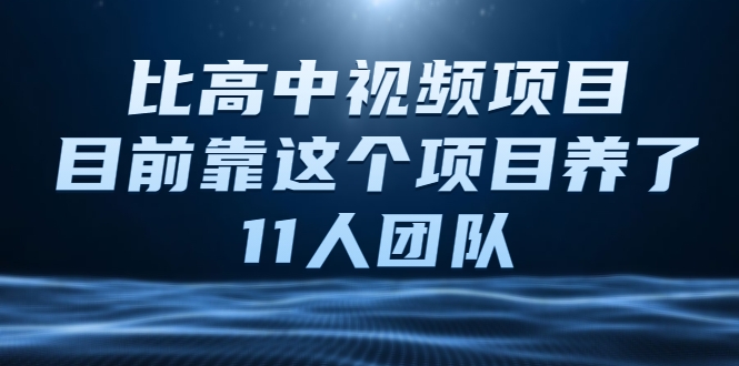 比高中视频项目，目前靠这个项目养了11人团队【视频课程】-温暖资源库