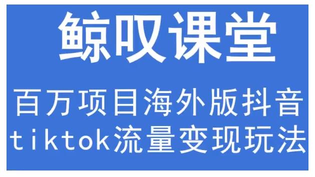 鲸叹号·海外TIKTOK训练营，百万项目海外版抖音tiktok流量变现玩法-温暖资源库