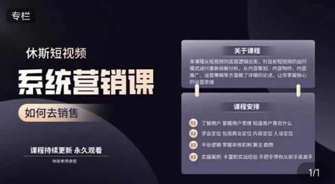 休斯短视频系统运营大课，你掌握核心的运营思维 价值7800元-温暖资源库