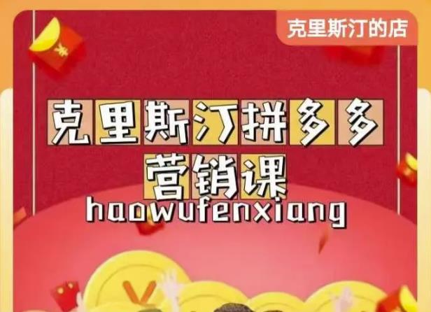 克里斯汀拼多多运营课，适合小白初涉平台，低成本入门-温暖资源库