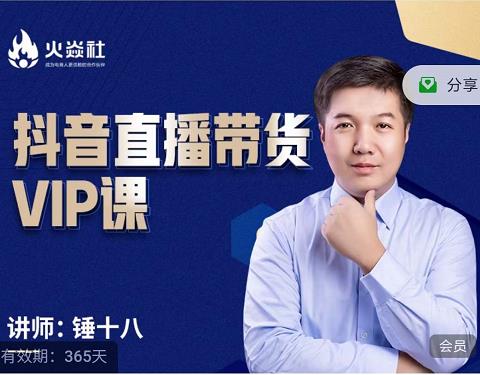 锤十八-抖音直播带货VIP课，专注直播带货有效盈利模式-温暖资源库