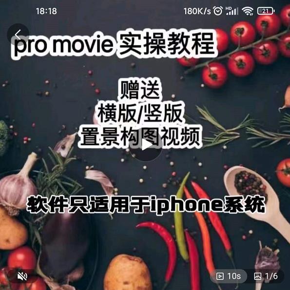 漆十二美食摄影，25​节promovie实操高手课节-温暖资源库