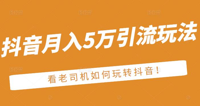 老古董·抖音月入5万引流玩法，看看老司机如何玩转抖音(附赠：抖音另类引流思路)-温暖资源库