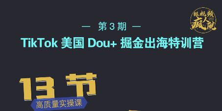 TikTok美国Dou+掘金出海特训营，美国dou+成功投放95%-温暖资源库