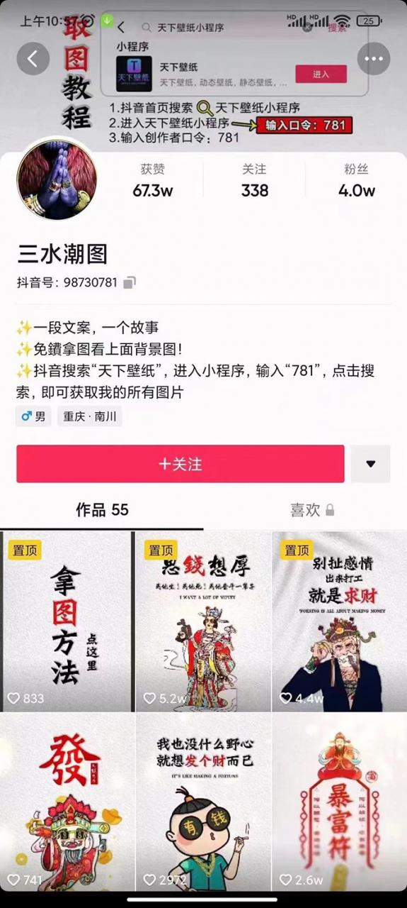 国潮壁纸变现项目，新手可操作日赚200+【素材+软件+教程】-温暖资源库