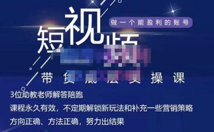 吴Sir·短视频带货底层实操课，教你如何选爆品、了解获短视频流量密码，正确起号-温暖资源库