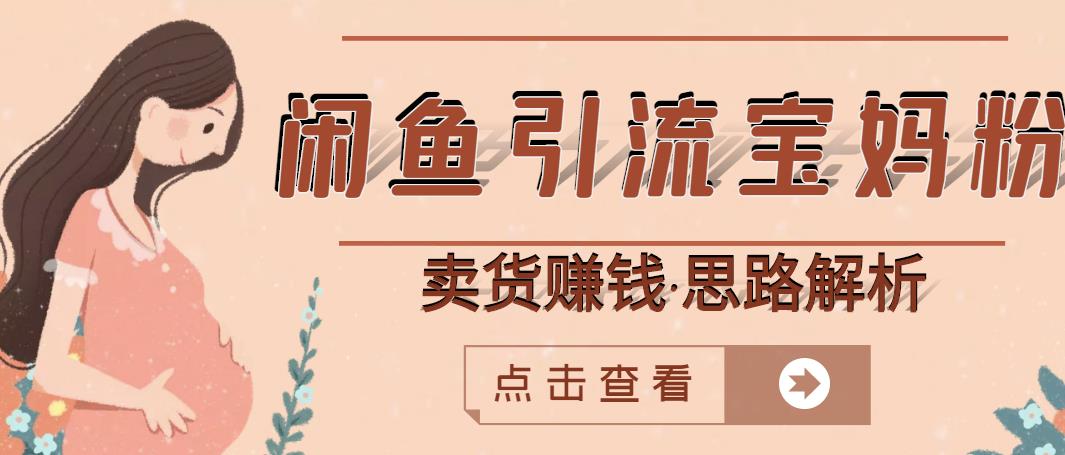 闲鱼引流宝妈粉+卖货赚钱一个月收益30000+（实操视频教程）-温暖资源库