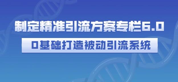 制定精准引流方案专栏6.0，0基础打造被动引流系统-温暖资源库