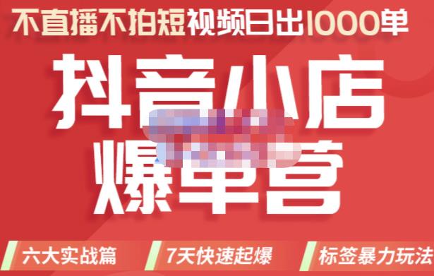 推易电商·2022年抖音小店爆单营，不直播、不拍短视频、日出1000单，暴力玩法-温暖资源库