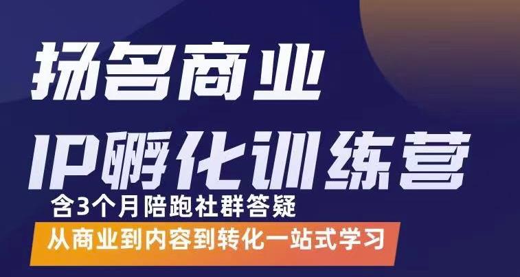 杨名商业IP孵化训练营，从商业到内容到转化一站式学 价值5980元-温暖资源库