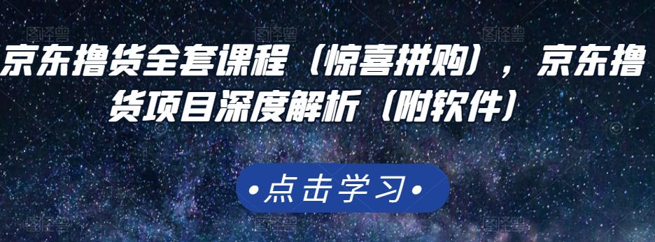 京东撸货全套课程（惊喜拼购），京东撸货项目深度解析（附软件）-温暖资源库