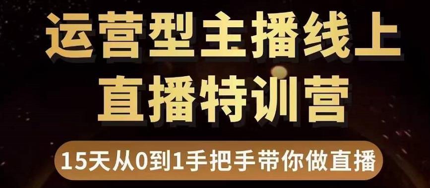 直播电商运营型主播特训营，0基础15天手把手带你做直播带货-温暖资源库