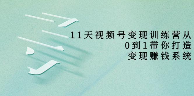 11天视频号变现训练营，从0到1打造变现赚钱系统（价值398元）-温暖资源库