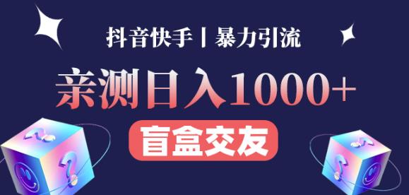 日收益1000+的交友盲盒副业丨有手就行的抖音快手暴力引流-温暖资源库
