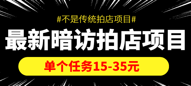 最新暗访拍店信息差项目，单个任务15-35元（不是传统拍店项目）-温暖资源库