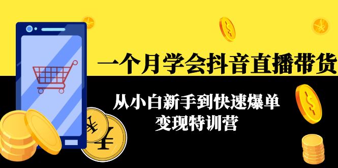 一个月学会抖音直播带货：从小白新手到快速爆单变现特训营(63节课)-温暖资源库