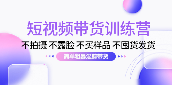 短视频带货训练营：不拍摄 不露脸 不买样品 不囤货发货 简单粗暴混剪带货（第三期）-温暖资源库