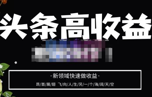 头条高收益批量操作，2023新领域快速做收益，头条号零基础轻松上手-温暖资源库