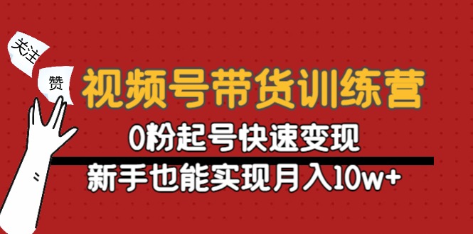 视频号带货训练营：0粉起号快速变现，新手也能实现月入10w+-温暖资源库
