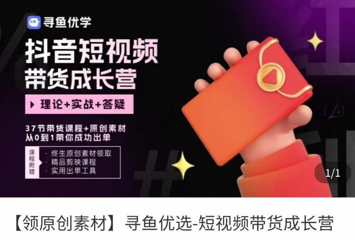 短视频带货成长营，​抖音短视频出单攻略，吃透账号运营的奥秘，轻松带货-温暖资源库