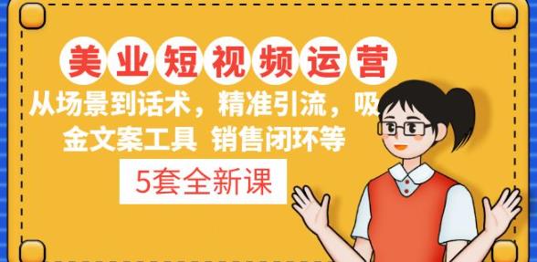 5套·美业短视频运营课从场景到话术·精准引流·吸金文案工具·销售闭环等-温暖资源库