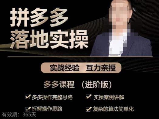 拼多多实战篇·落地实操：多多操作完整思路+实操案例讲解+拆解操作思路+复杂的算法简单化-温暖资源库