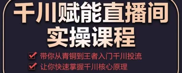 千川赋能直播间实操课程，带你从青铜到王者的入门千川投流，让你快速掌握千川核心原理-温暖资源库