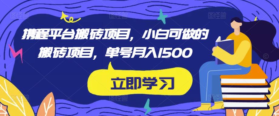 携程平台搬砖项目，小白可做的搬砖项目，单号月入1500-温暖资源库