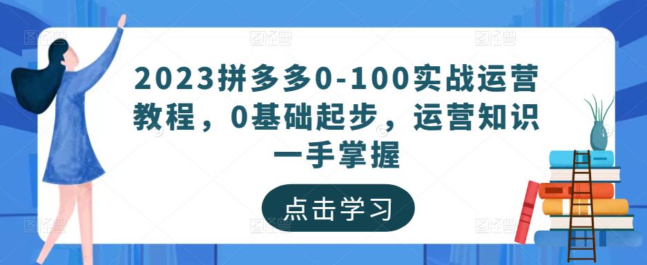 2023拼多多0-100实战运营教程，0基础起步，运营知识一手掌握-温暖资源库