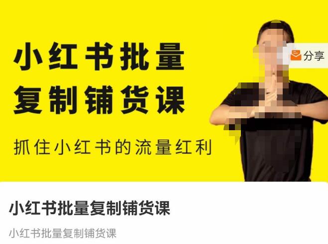 张宾·小红书批量复制铺货课，抓住小红书的流量红利 （更新2023年2月）-温暖资源库