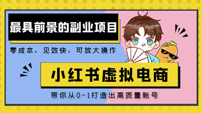 小红书蓝海大市场虚拟电商项目，手把手带你打造出日赚2000+高质量红薯账号-温暖资源库