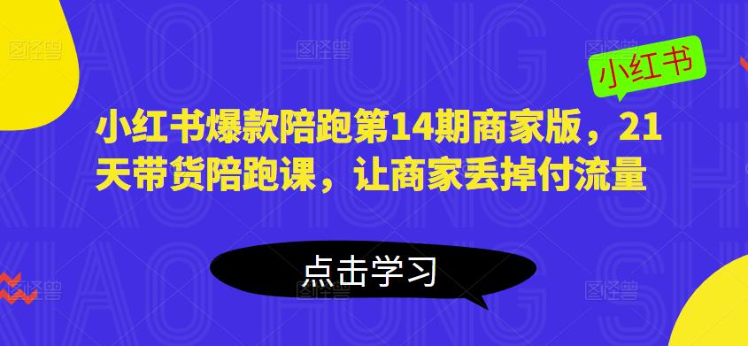 小红书爆款陪跑第14期商家版，21天带货陪跑课，让商家丢掉付流量-温暖资源库