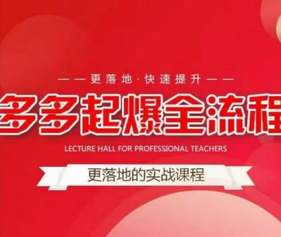 互力-多多新品打爆全流程，拼多多14天拉搜索自然流量，更落地·快速提升-温暖资源库