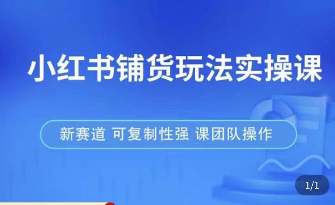 小红书铺货玩法实操课，流量大，竞争小，非常好做，新赛道，可复制性强，可团队操作-温暖资源库