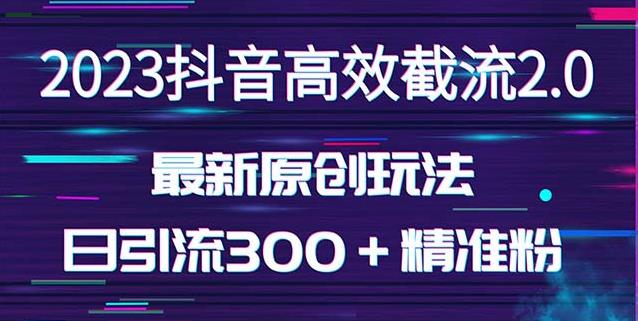 日引300＋创业粉，独家抖音高效截流2.0玩法（价值1280）-温暖资源库